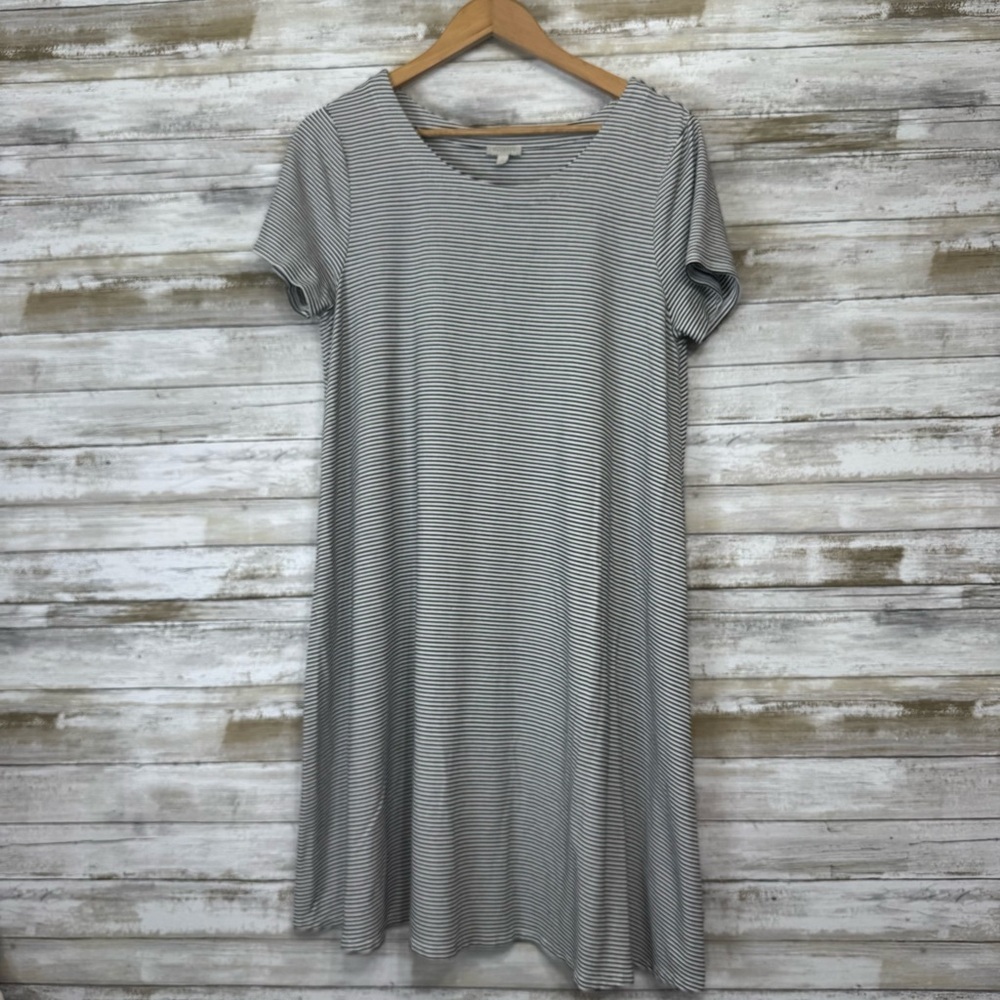 Talbots Women’s Striped T-Shirt Dress Stretch size Large